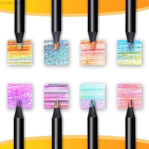 Pennor 8 Crayon Color Pencil Set for Childrens Rainbow Pencil Gift Wood Multi Color Pencil för att rita Kawaii Graffiti Tool D240510