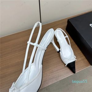 2024 Women pumps High Heels Pointy bow mesh sexy sandals Luxury Fashion slingback Kitten heel Designer Women High Quality Single Shoes