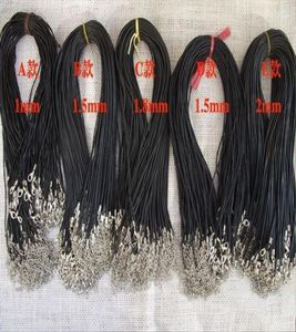 Black Necklace Rope Korean Wax Cord 10mm 15mm 20mm Leather Lanyard Pendant Use Hide Necklace String Diy Accessories 500PcsLot1840729