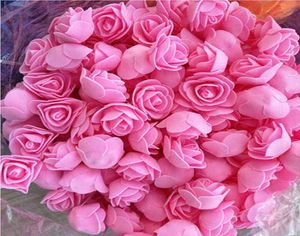 500 pezzi da 3 cm Mini artificiale PE schiuma di fiori rosa per la decorazione per la casa di nozze fatti fatti fiori fatti artigianato di forniture per feste 21138147