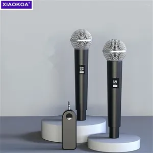 Mikrofoner xiaokoa laddningsbar trådlös mikrofon för att sjunga karaoke dubbel trådlös handhållen dynamik