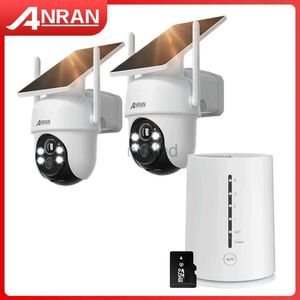 Câmeras IP Sistema de Vigilância de Câmera Solar ANRAN 2K Sistema de Vigilância ao ar livre Câmera de bateria sem fio Detecção Humanaid Sirene Alarm 4CH NVR ARCTV D240510