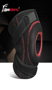 1 PCスポーツフィットネス膝パッドスプリングサポートペテラガードランニング重量挙げ膝ブレース調整可能なラップストラップ包帯7127029