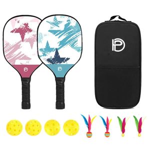 Pickleball -Paddel Set Ultraleicher tragbarer Glasfaserschläger Party Interaktion Beach Tennis Schläger Racquet Sport Equipment 240507