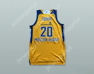 Alfândega de Juventude/Crianças Andrey Zubkov 20 aC Khimki Moscou Rússia Jersey Yellow Basketball Jersey Top Stitched S-6xl