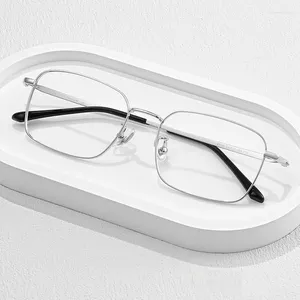 Occhiali da sole cornici uomini business metal occhiali telaio quadrato specchio a luce piatta da donna occhiali da occhiali anti -blu