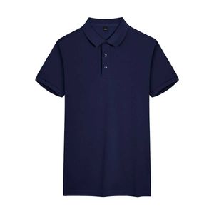 Polos de pólo masculino Cross Border Summer Mens Polo com colarinho de pólo e botão de cor sólida Camisa pólo esportivo casual e casual Y240510JKKL