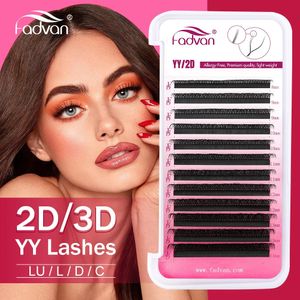 FADVAN YY Shape Lashes 2D3D 005007 Faux Mink CDL 815mm Natural Soft Brazilian Eyelash Premade Volume Fan 240423