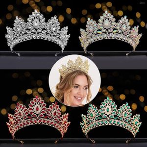 Headpieces Luxury Multicolor Big Diamond Bridal Crown Gold Birthday Hat Rhinestone Wedding Pageant Tiara