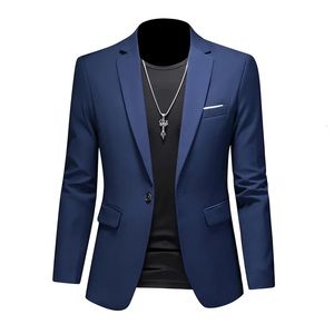 Masculino Blazer casual Blazer plus size M-6xl Solid Color Suit de traje vestuário de trabalho de trabalho de tamanho grande masculino Roupas de marca Tuxedo 240429