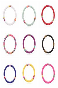 12PCS Soft Clay Surfer African Beads Choker Colorful Jelly Bracelet Elastic Handmade Boho Lightweight for Women Girls 6mm Summer B9776787