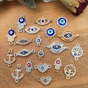 Blandad kristall ond öga charms turkiska lyckliga blå ögon charm kontakter för armband örhängen halsband diy hängsmycken smycken