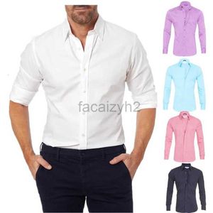 Mäns plus tees Polos Men's dragkedja dolda dragkedja FACK -knapp Oxford Elastic Cotton dragkedja foder casual skjortor