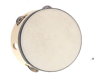 Drum 6 inches Tambourine Bell Hand Held Tambourine Birch Metal Jingles Kids School Musical Toy KTV Party Percussion Toy sea ship E1709383