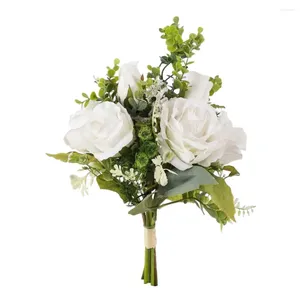 装飾花オフィスデスク装飾牧歌的なスタイルフローラルシーンレイアウト小道具のための白いバラの花