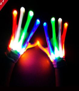 Club Party Dance Halloween Flashing LED Gloves Finger Light Up Glow gloves Fancy Dress Light Show Christmas festive supplies4366557