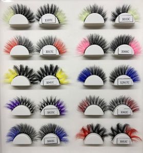 3D faux mink lashes color false eyelashes thick and exaggerated eyelash personality fake lashes beauty eye lash extension9128937