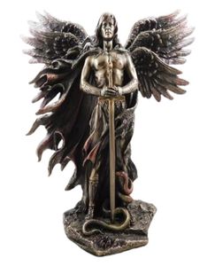 Bronzed Seraphim Sixwinged Guardian Angel With Sword And Serpent Big Statue Resin Statues Home Decoration 2112292712414