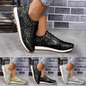 Lässige Schuhe Frauen Sneakers Mode -Pailletten Schnürung Sport Glitzer atmungsaktiver Kristall Bling Zapatillas Mujer