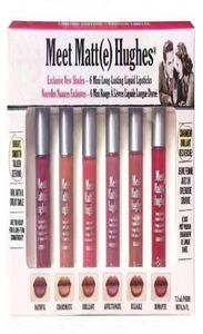 Maquiagem Matte Lip Gloss Meet Matte Hughes Mini Set Lipstick Líquido Longo com a marca em estoque 6pcSset2246511