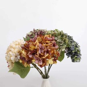 Flores decorativas grinaldas 1 peça Hidrângueiros artificiais Flores falsas Acessórios para decoração de casas Presentes de casamento Batindo adereços de diy interno buquê de noiva