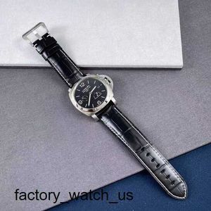 Mens Wristwatch Panerai Luminor 1950 Serisi 44mm Çapı Tarih Ekran Otomatik Mekanik Erkek İzleme Çelik Çift Time Date Güç Rezervi PAM00321