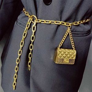 Fashion Luxury Designer Women Chain Belts for Pants Dress Mini Vintage Waist Gold Metal Bag Waistband Body Jewelry Accessories 220210 265N