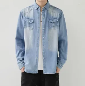 Men's Suits Simple And Versatile Long Sleeved Denim Shirt