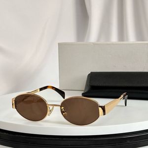 Designer Oval Frame Glasses Sunglasses C40235 METAL DE PAÍS E PAÍS E ACETATA MOTAL EMEST ACETATES Moda Retro elegante estilo clássico feminino e homens óculos de sol de luxo