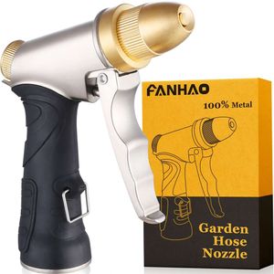 Fanhao Garden Thole 100% ugello di metallo pesante, ugello d'acqua ad alta pressione con 4 motivi, adatto per animali domestici da giardino, autolavaggio e doccia-tutti ottoni