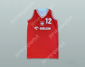 Anpassad Nay Mens Youth/Kids Polen National Team 12 Red Basketball Jersey Top Stitched S-6XL