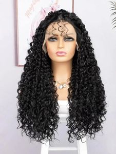 Long Loose Curly Deep Wave Lace Front Wig Heat Resistant Synthetic Middle Part Wig for Women