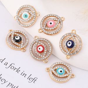 Crystal Evil Eye Charms Turkish Lucky Blue Eye Charms Anslutare för armband örhängen halsband diy hängsmycken smycken