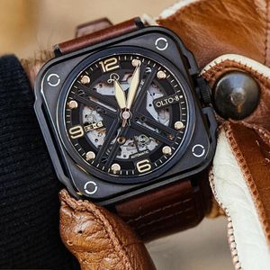 Наручительные часы OLTO-8 Автоматические часы Men Men Luxury Mechanical Limited Edition Sports Watches Fashion Square 44 мм светящиеся часы 2024