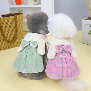 Cucciolo di abbigliamento per cani vestito principessa inverno autunno animale domestico gonna a quadri gatto carino desinger abiti piccoli imbracatura barboncino Yorkshire maltese