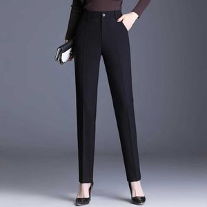 Calças femininas Capris de cintura alta calças femininas Simple Office Womens Suit de calça feminina Retro Straight calças cinza preto calntsl2405