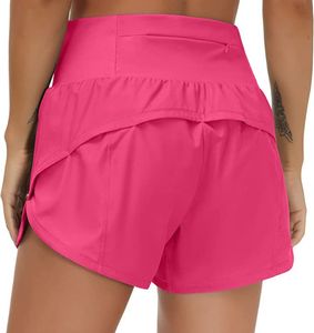 Kvinnor Lu-33 Yoga Shorts Hoty Hot Pants Pocket Snabbt torrhastighet upp Gymkläder sport outfit andningsbar fitness hög elastisk midja leggings