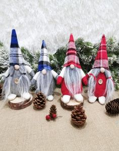 4 Styles Buffalo Ekose Noel Bebekler Figürinler El Yapımı Noel Gnome Mevcut Peluş Peluş Peluş Süsler Hediyeler Çocuklar Xmas Dekor1881691
