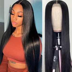 12A Lace Frontal Straight Human Hair Wigs Brazilian 12 to 32 Inch Synthetic Front Closure Wig For Women Girls