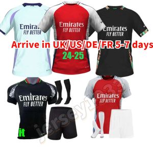 24/25 Gunners G.Jesus Havertz Soccer Jerseys 2023 Arsen Thomas Trossard Rice Tierney Smith Rowe Shirt Saliba Odegaard Saka Martinelli Football Kid Uniforms