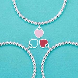 jewelry Designer Jewelry Classic t Sier 4mm Bead Love Pendant Heart Shaped Di Home Dropper Enamel Bracelet Pendan Hear Bracele