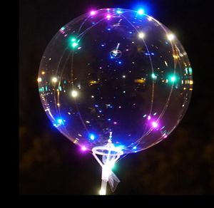 Dekoracja imprezy LED Bobo Baloons Nowatorskie oświetlenie przezroczysty balon z bąbelkami z patyczkami i światłami sznurkowymi Plus Bonus P5711667