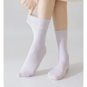 Women Socks 3pairs/lot Cute Loose Knitting Thin Spring Female Tube Soft Breathable Long Stockings Solid Color