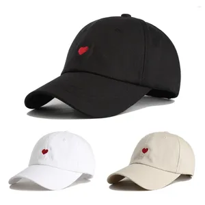Boll Caps Heart Brodery Baseball Cap justerbar Sun Protection Hat Show Face Face Liten Hip Hop for Women Men