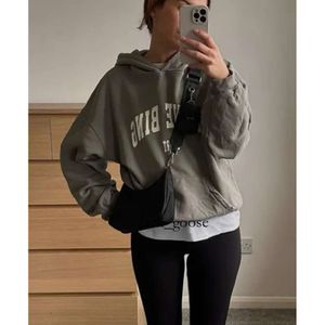 Kvinnors hoodies brev sport kvinnor bomull casual vinter huvtröja 2023 mode streetwear tröjor