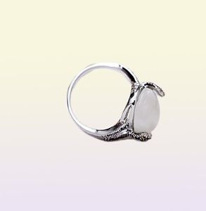 New 925 Silver Simple Opal ladies Retro punk ring ring Fit Cubic Anniversary Jewelry for Women Christmas Gift5287052
