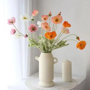 Flores decorativas Arranjo de flores Decoração de caule artificial realista para a mesa de escritório em casa