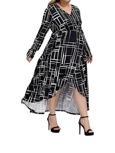 Plus size Dresses Europe and the cross-border printed plus-size dress Y240510