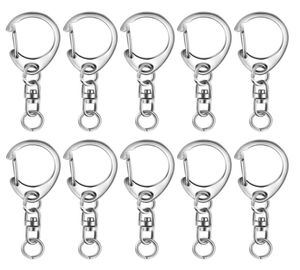 100pcs chave de anel de chave Chave de chave dsnap gancho peças de chaves divididas hardware de anel com 8mm salto aberto e conector7254660