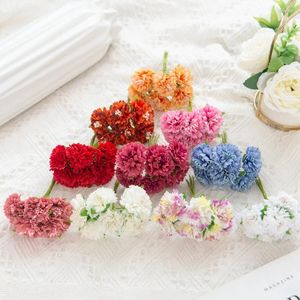 Decorative Flowers 18PCS Stamen Silk Carnation Scrapbooking Christmas Decorations For Home Wedding Wreaths Diy Gifts Candy Box Artificial